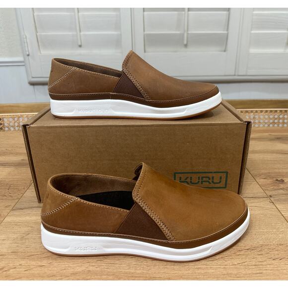 Kuru Women's Roam Atla Comfort Shoes Cognac Brown Leather Size 7.5 US 38 EU NIB - Picture 3 of 15